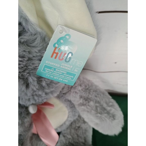 Walgreens Gray Elephant Plush Stuffed Animal Pink Bow Heart On Foot 11" - Picture 6 of 6